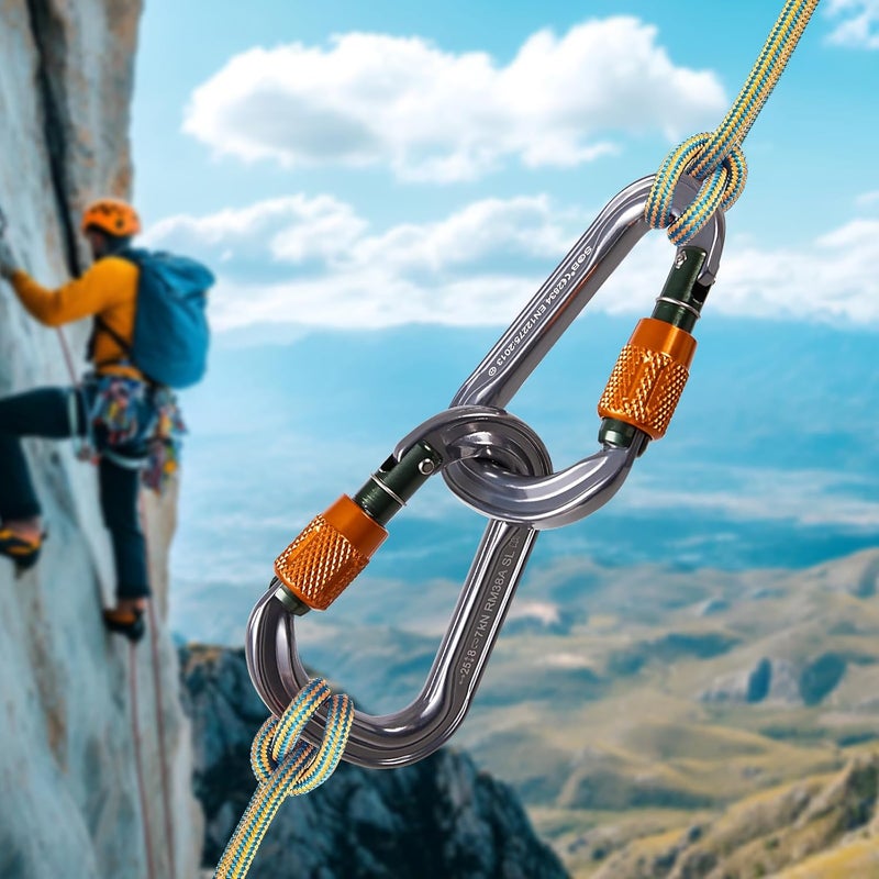 SOB Heavy Duty Steel Carabiner Clips -Auto Locking Climbing Carabiner, Industrial Strength Climbing Hooks for Keychains, Outdoor Gear, Backpacks, Hiking & Camping - Image 5